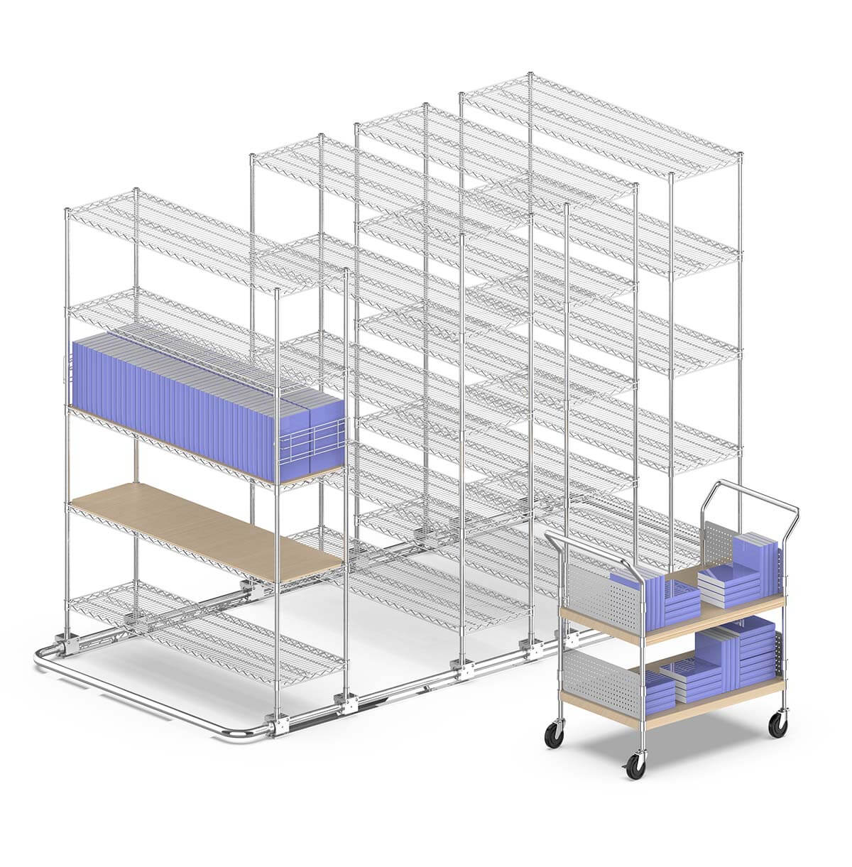 Commercial Grade Wire Rack / Warehouse Storage Shelving Unit / Chrome Sliding Wire Shelf / Custom Steel Wire Racks