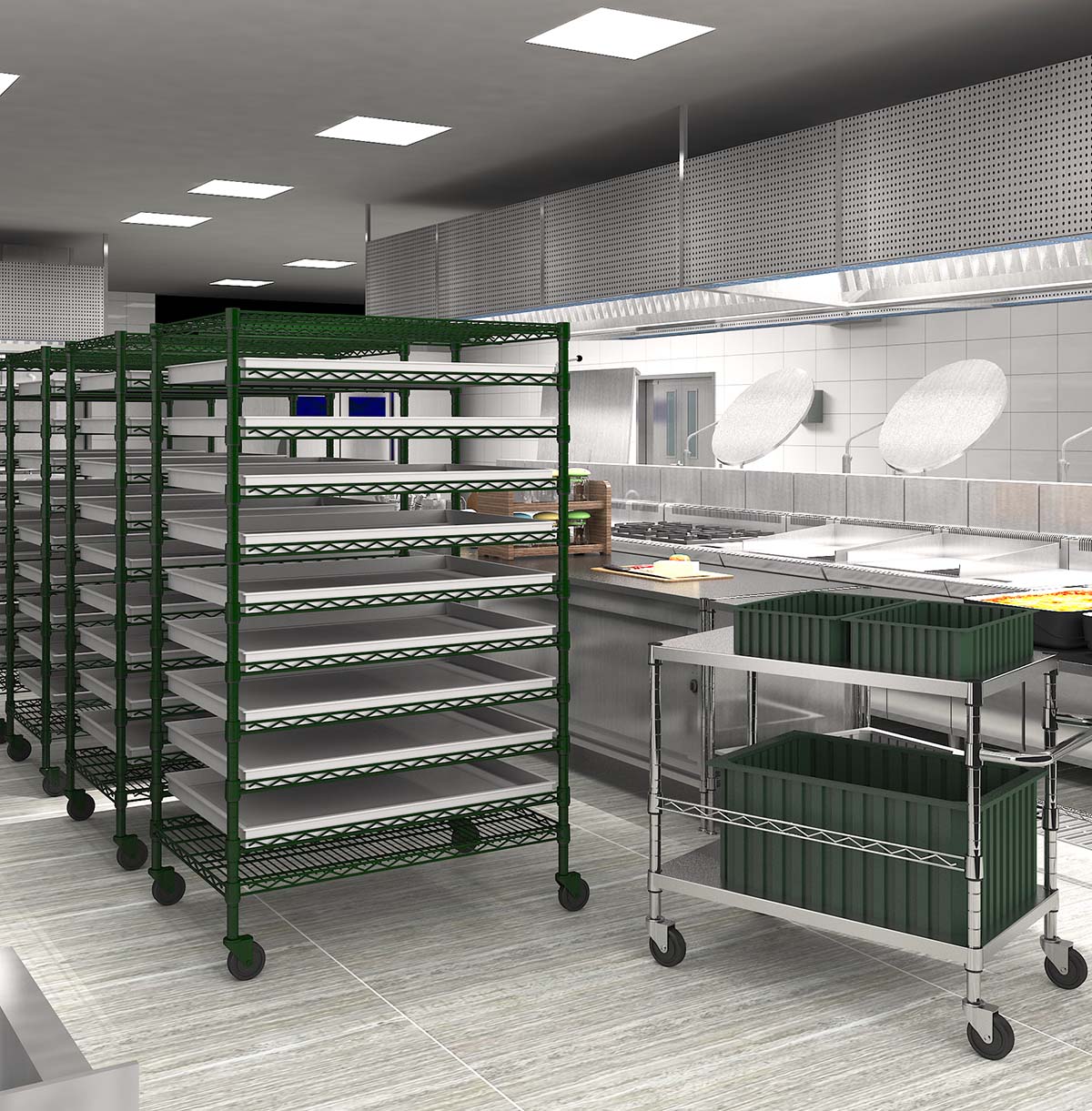 11-Tier Commercial Grade Heavy Duty Steel Wire Shelving Unit in Chrome / Wire Shelving Unit for Restuarant Kitchen