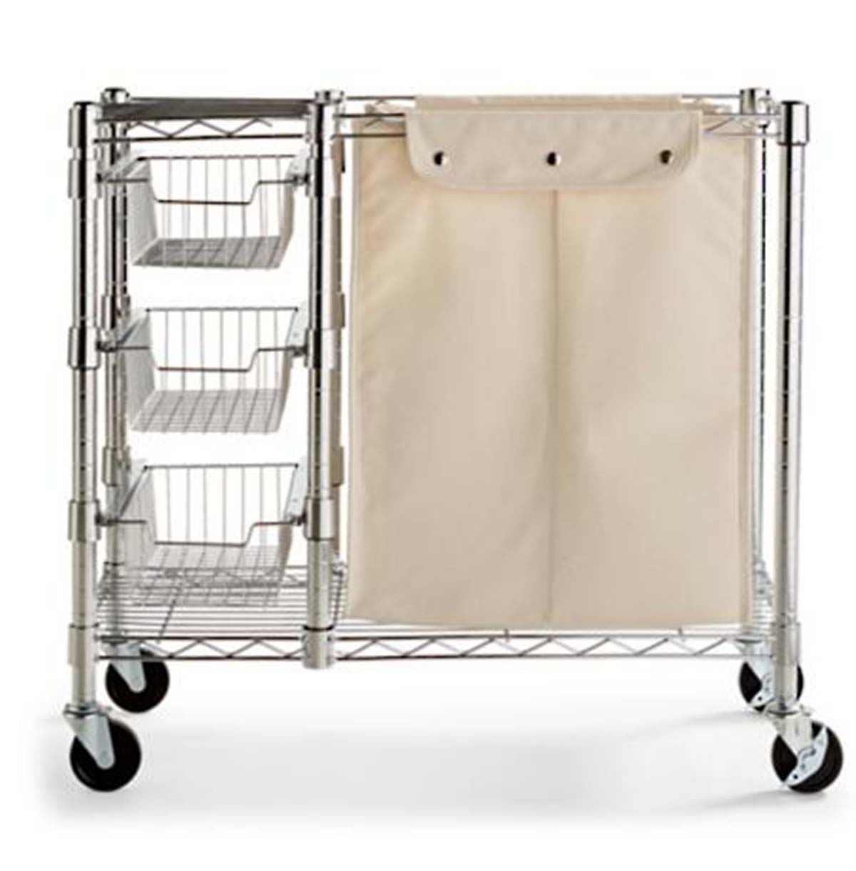 Metal Utility Rolling Cart With Canvas Bag