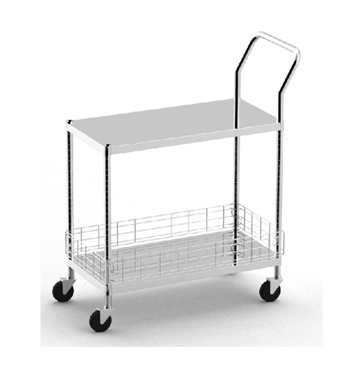 Commercial Rolling Cart / Heavy Duty Utility Cart with Wheels / Stainless Steel Wire Shelf Rack