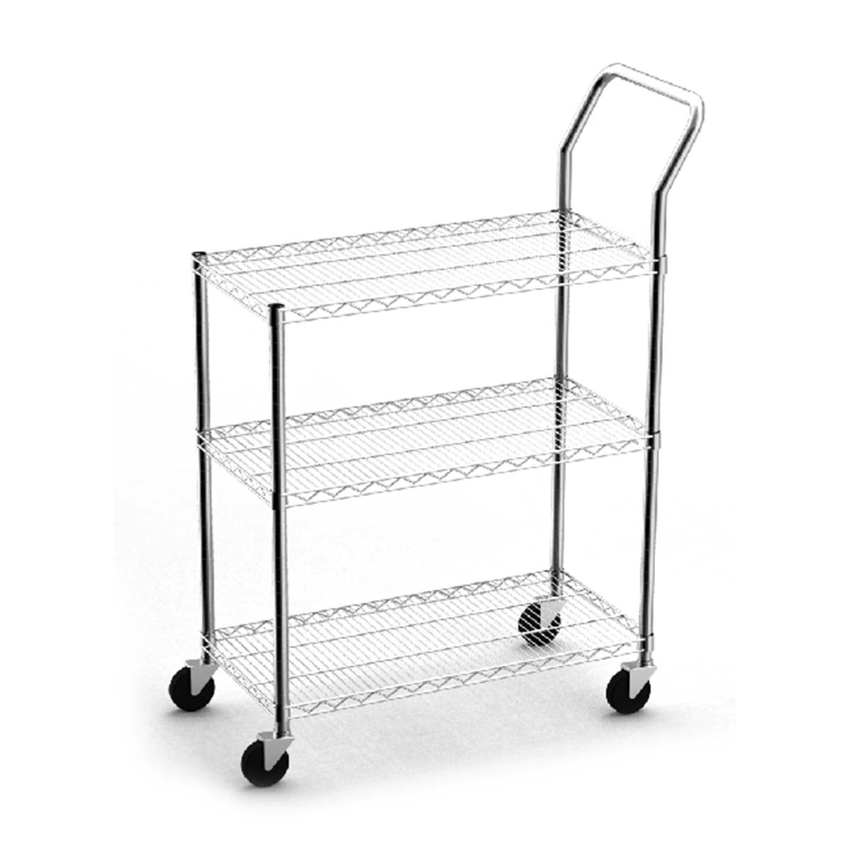 Commercial Rolling Cart / Heavy Duty Utility Cart with Wheels / Stainless Steel Wire Shelf Rack