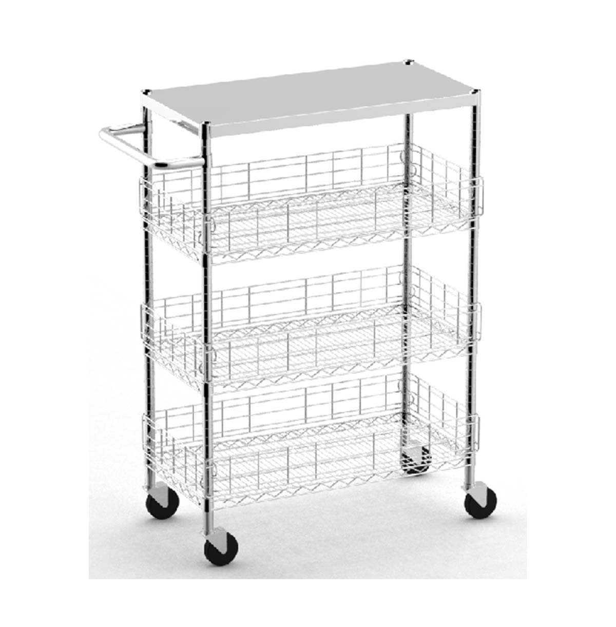 Commercial Rolling Cart / Heavy Duty Utility Cart with Wheels / Stainless Steel Wire Shelf Rack