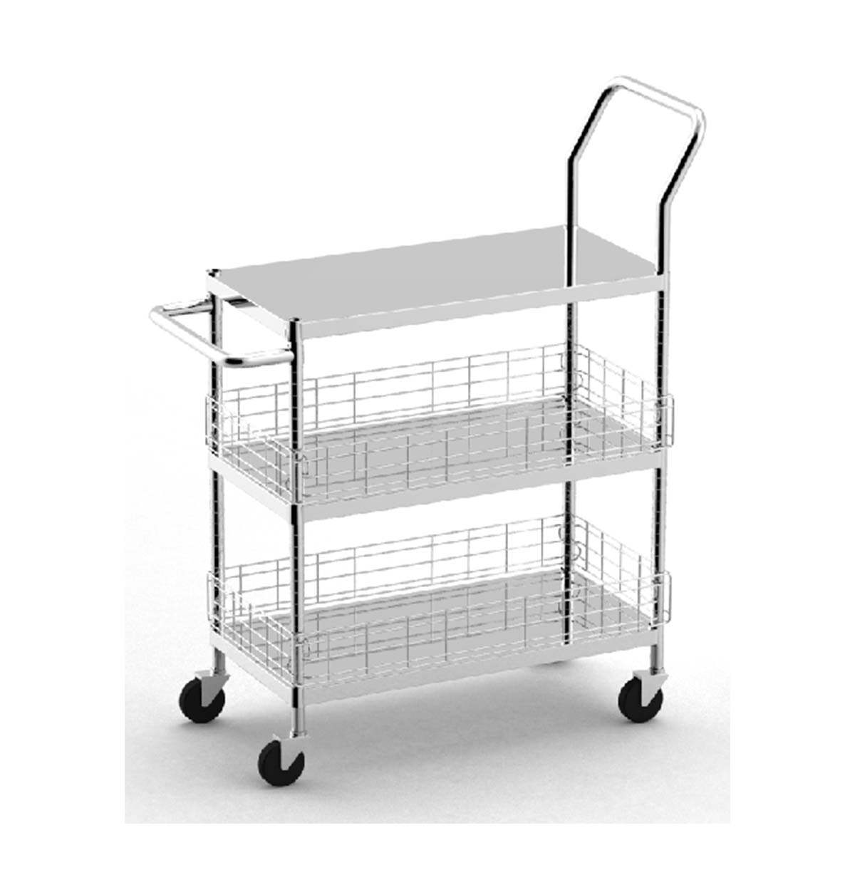 Commercial Rolling Cart / Heavy Duty Utility Cart with Wheels / Stainless Steel Wire Shelf Rack