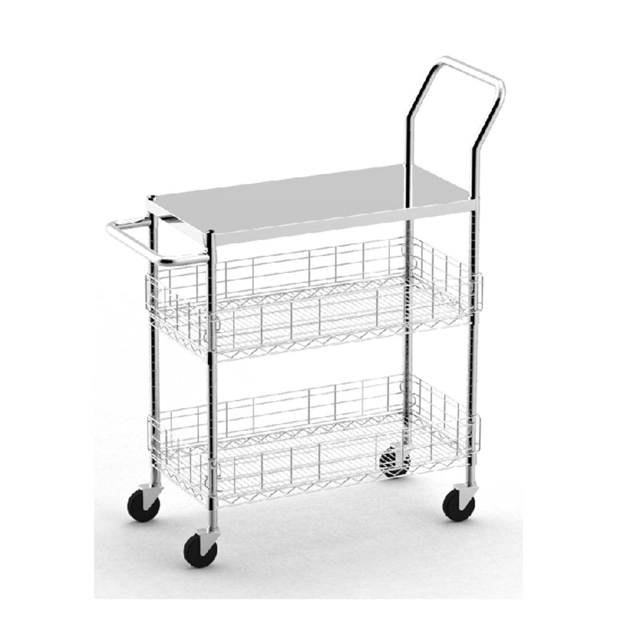 Commercial Rolling Cart / Heavy Duty Utility Cart with Wheels / Stainless Steel Wire Shelf Rack