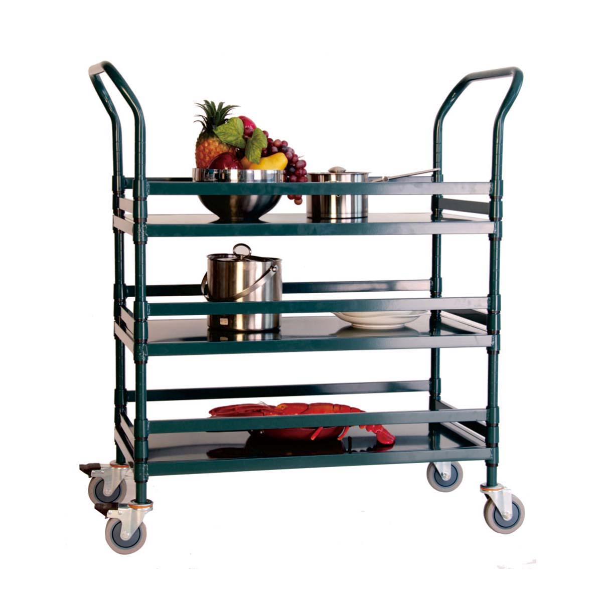 Commercial Rolling Cart / Heavy Duty Utility Cart with Wheels / Stainless Steel Wire Shelf Rack