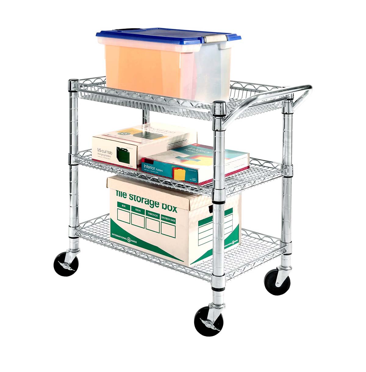 1-Tier ~ 7-Tier Office Storage Wire Shelving Unit / Shelving Storage Units on Wheels / Adjustable Heavy Duty Metal Shelf Wire Storage Rack for Office