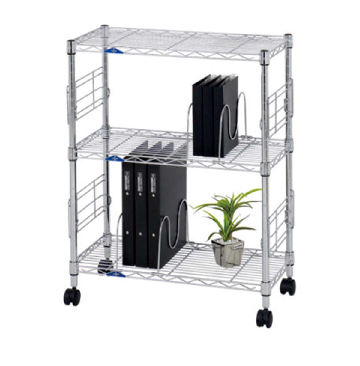 1-Tier ~ 7-Tier Office Storage Wire Shelving Unit / Shelving Storage Units on Wheels / Adjustable Heavy Duty Metal Shelf Wire Storage Rack for Office