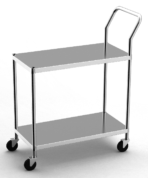 2-Tier ~ 4-Tier Commercial Rolling Trolley Cart / Metal Rolling Utility Cart with Wheel / Retail Display Rack