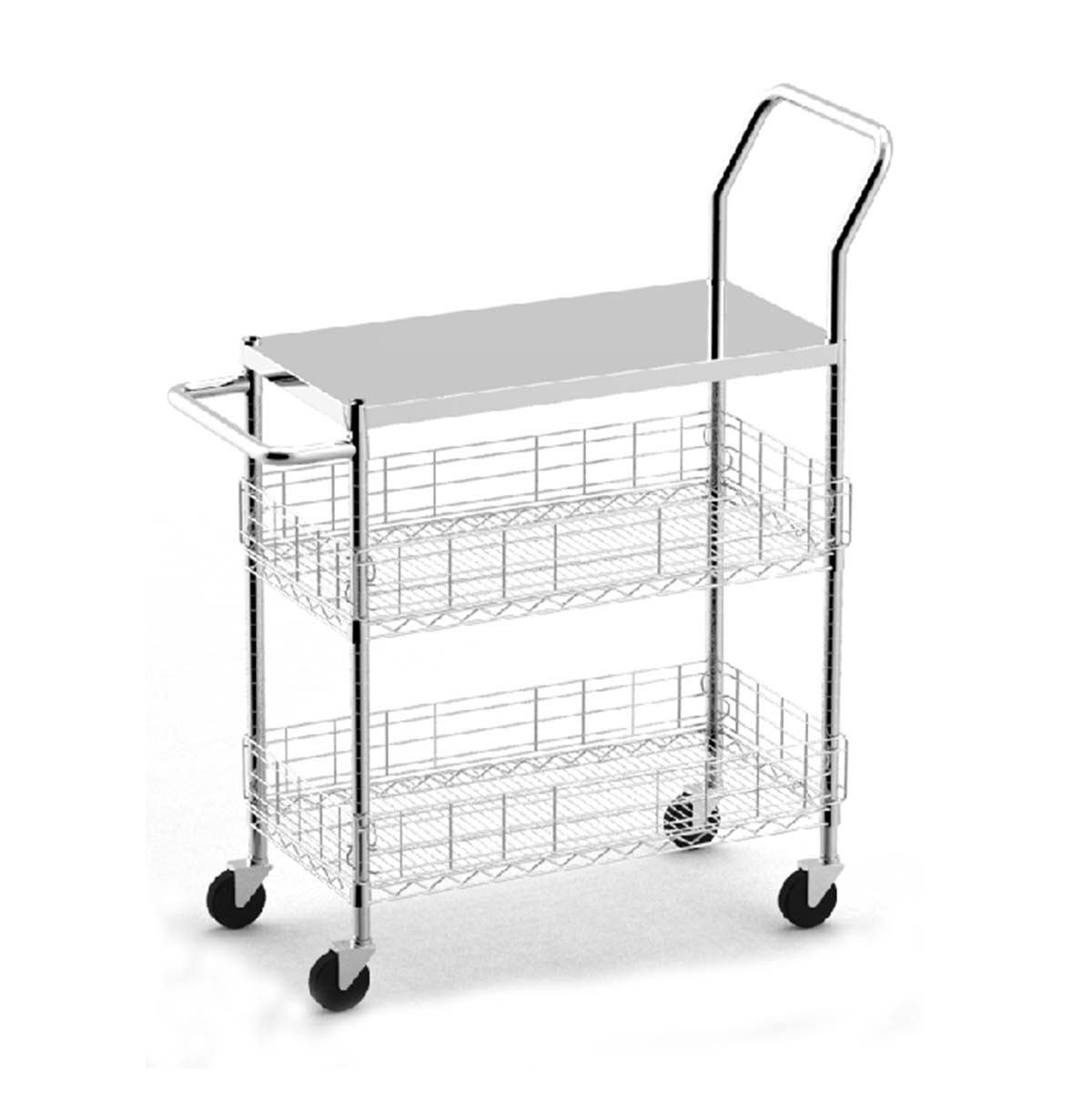 2-Tier ~ 4-Tier Commercial Rolling Trolley Cart / Metal Rolling Utility Cart with Wheel / Retail Display Rack