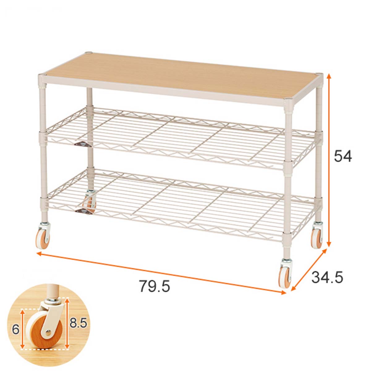 Mini TV Stand with Wood Top TV Console Table With Open Storage Shelves on Wheels 35-80