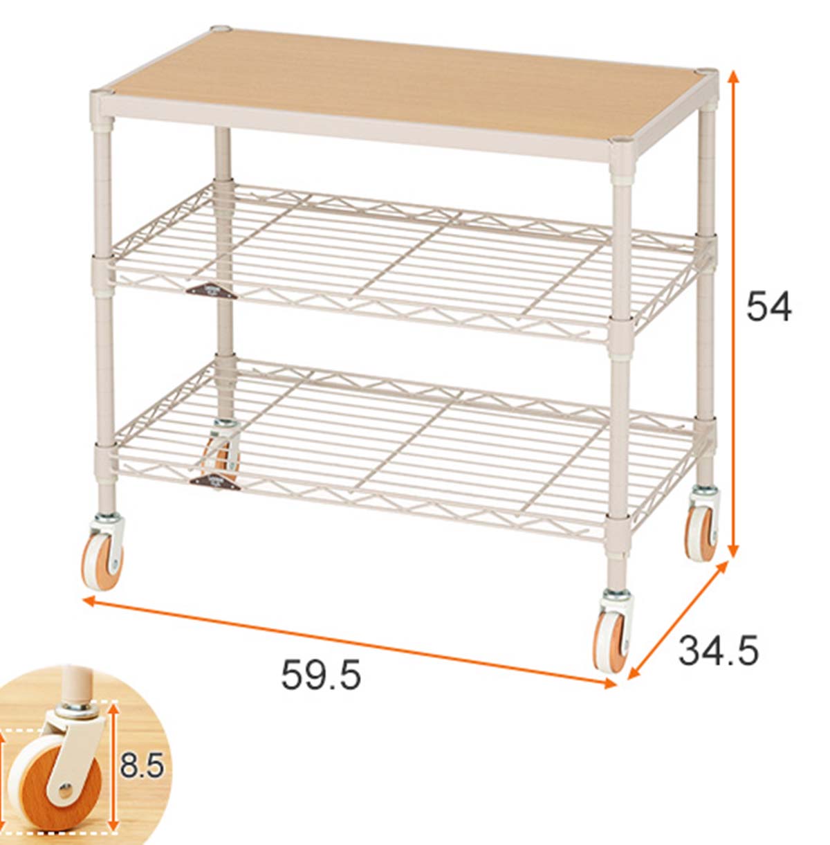 Mini TV Stand with Wood Top TV Console Table With Open Storage Shelves on Wheels 35-60