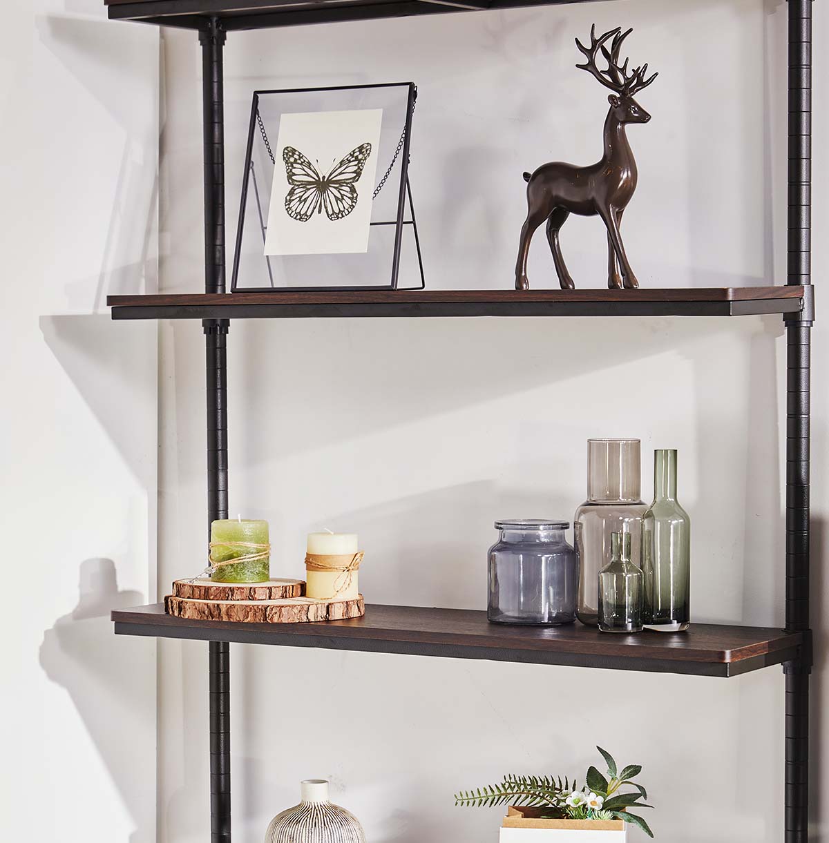 10-Tier Wall Mount Iron Pipe Shelf, DIY Open TV Stand, Bookshelf Retro Storage Shelves Pipe Shelving Hung Bracket