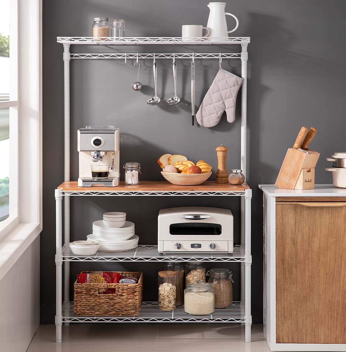 4 tier wire shelving unit maker