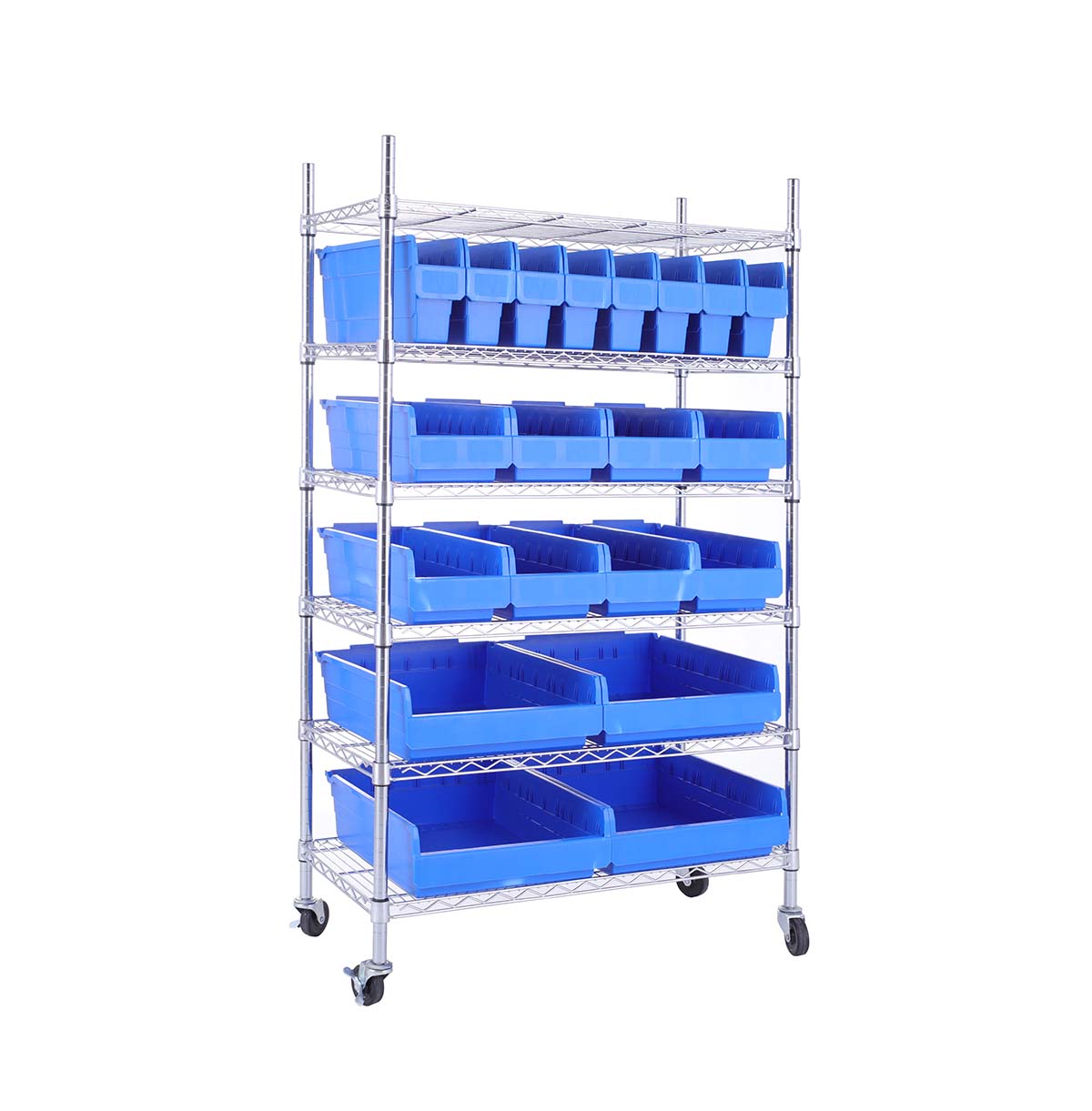 Wire Shelving for Industrial  Wire Rack with Storage boxes  Heavy Duty Wire Shelving Unit