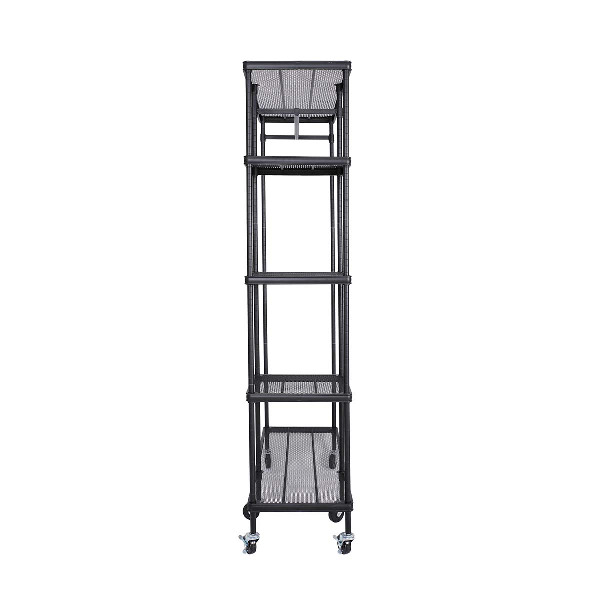 5-Tier Wire Closet Shelf Organizer With Hanging Rod  Freestanding Open Wardrobe Organizer