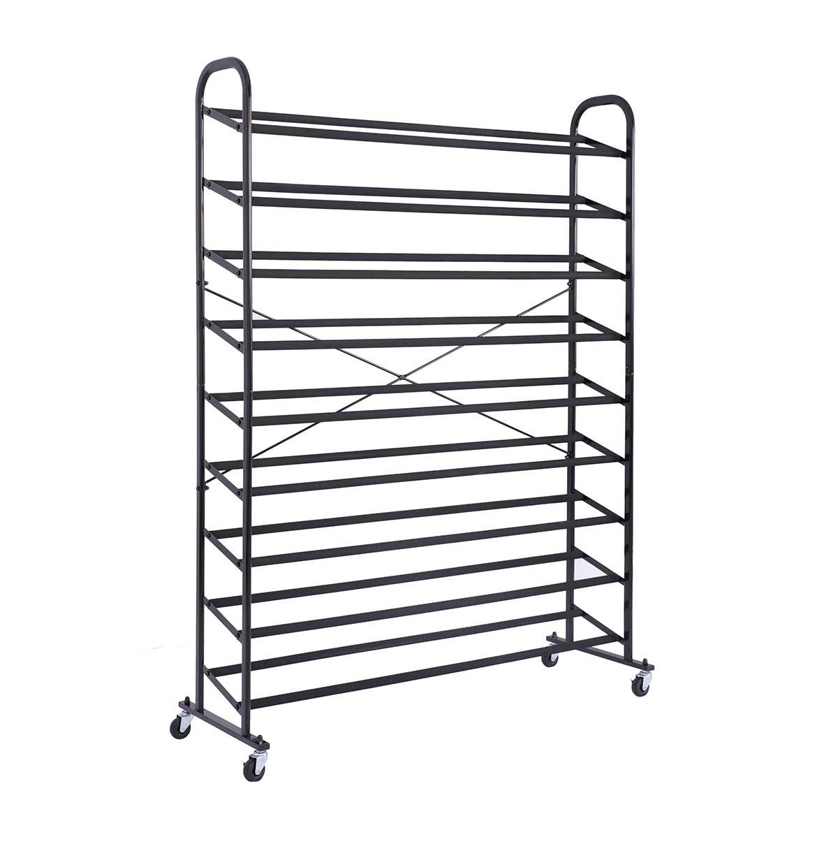 9-Tier Metal Shoes Rack - Black