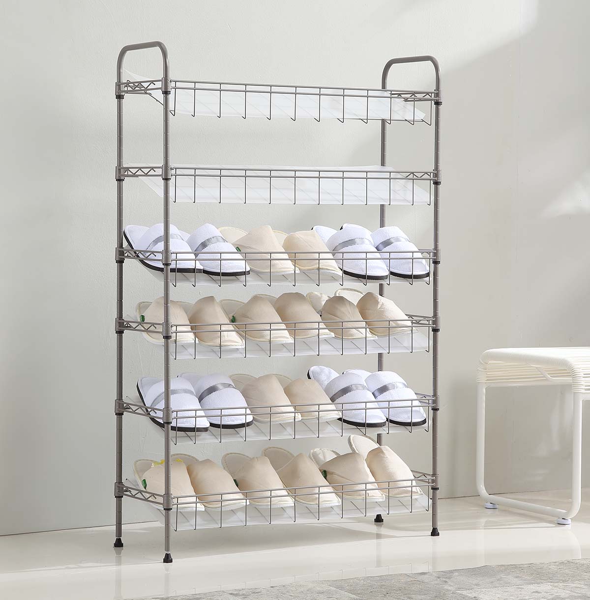 stainless steel wire shelf cart