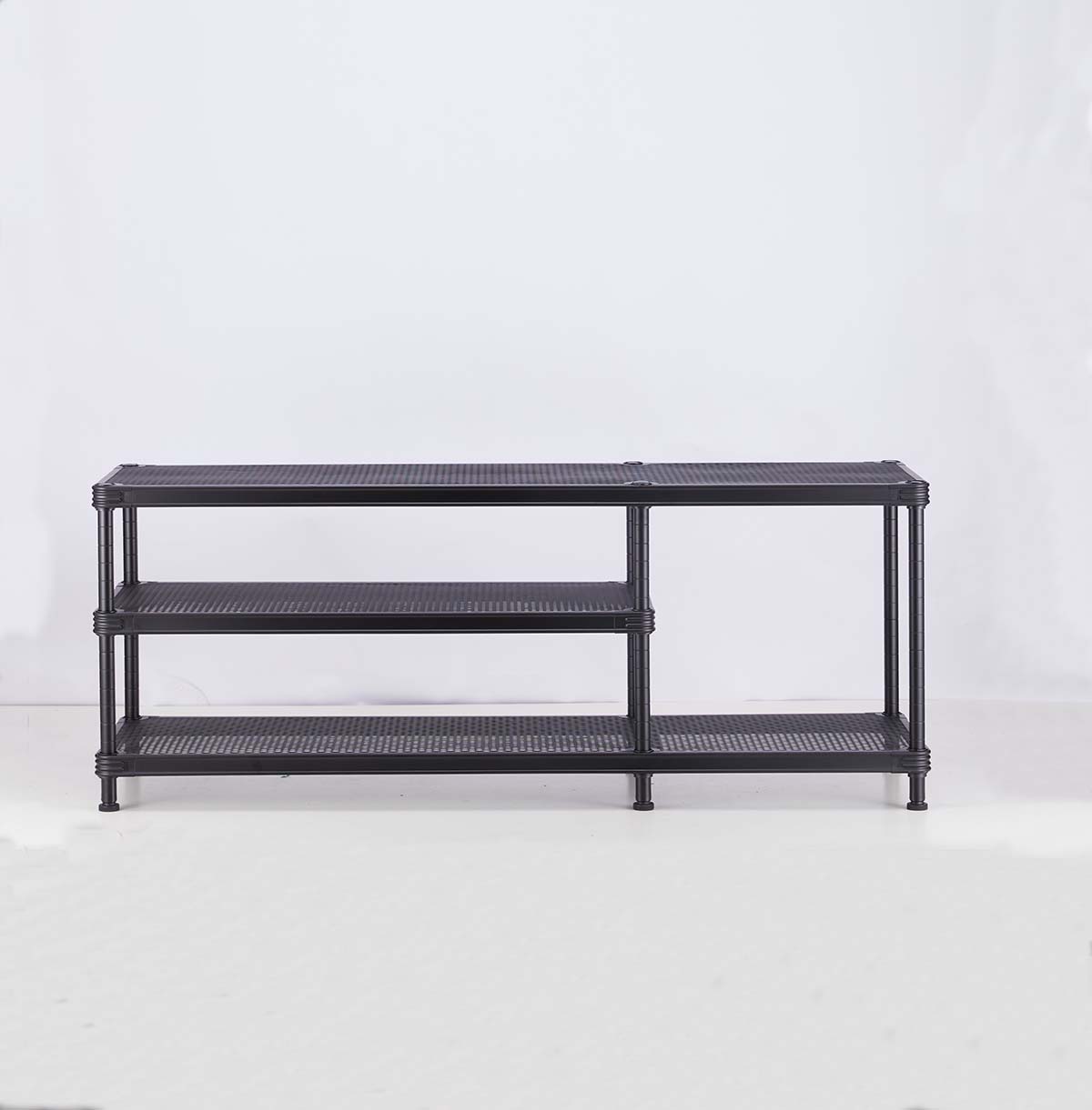 3-Tier Shoes Rack, Storage Entry Bench with Mesh Shelves