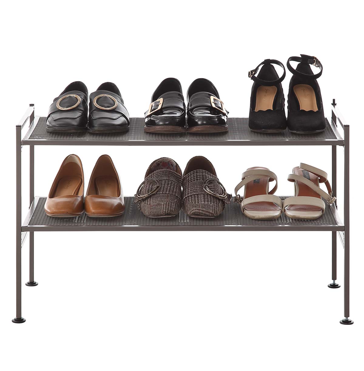 2-Tier Shoes Rack Shoe Shelf Storage Organizer With Mesh Shelves