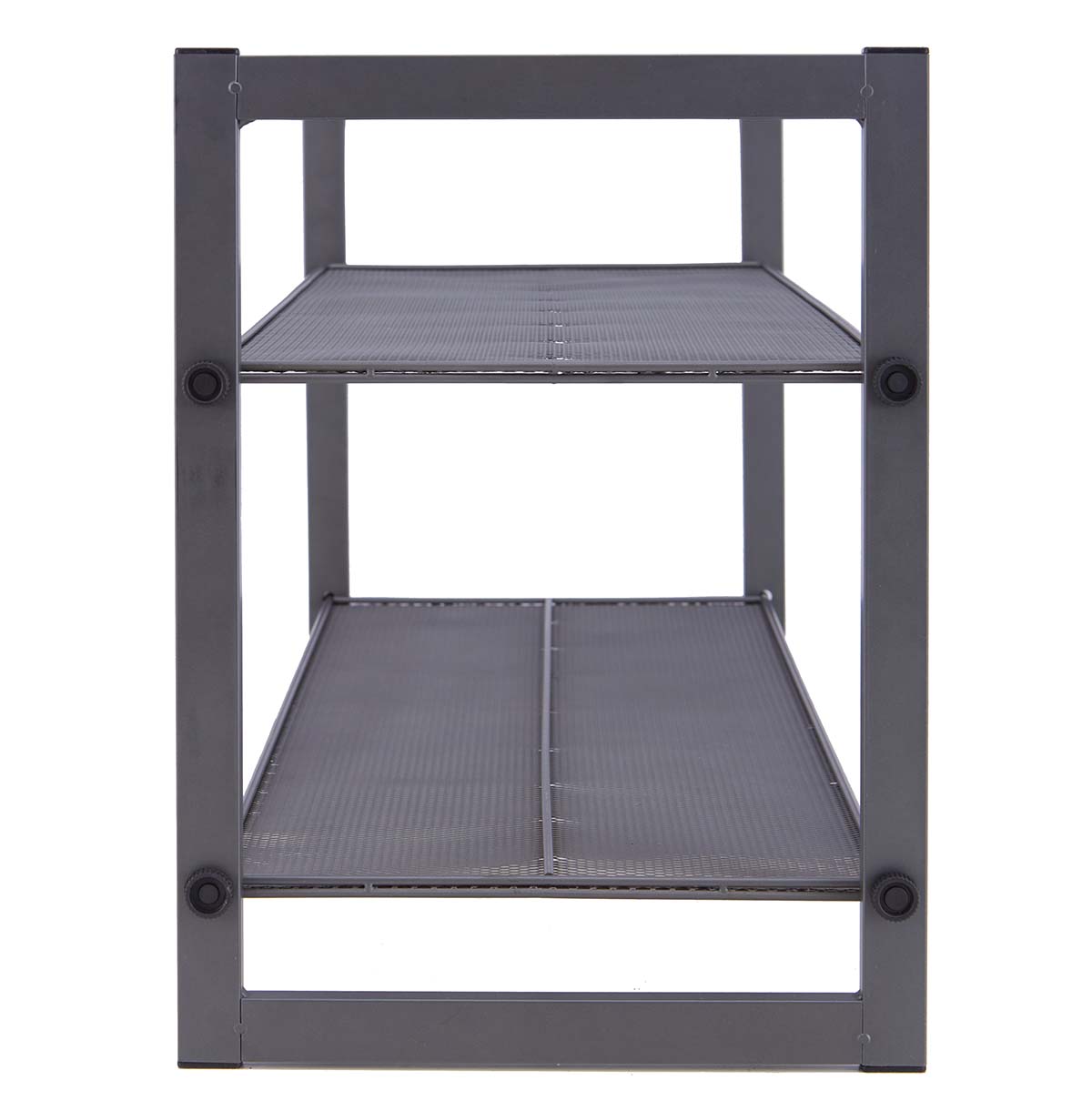 2-Tier Metal Shoe Rack with Mesh Shelves