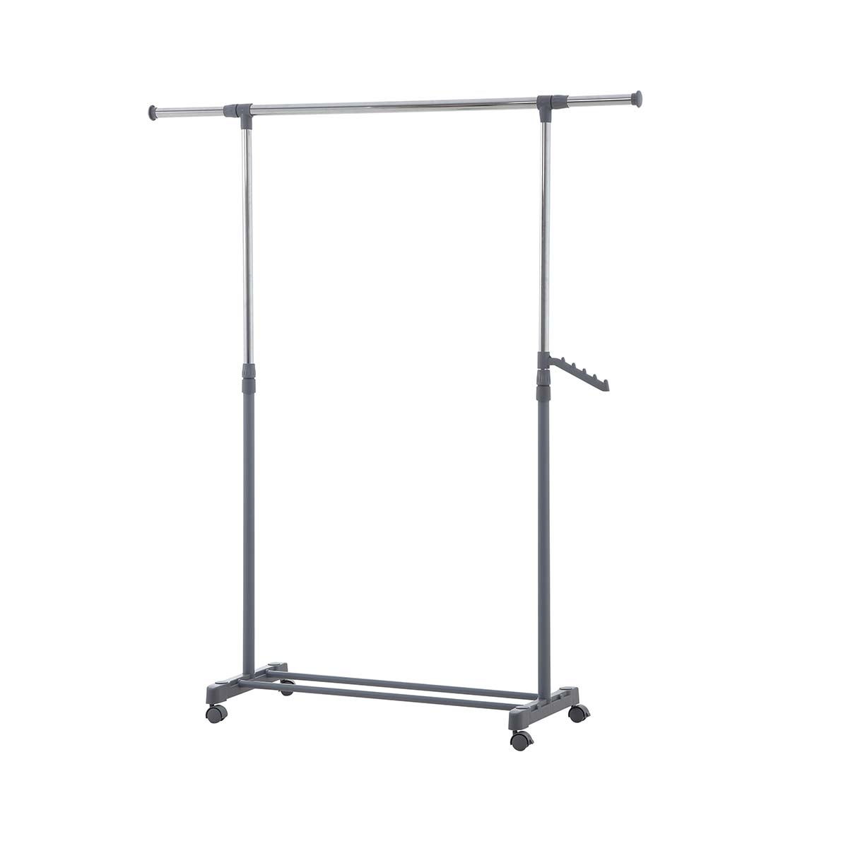 Single Rod Rolling Clothes Rack with Wheels  Metal Clothing Rack  Clothes Garment Coat Rack with Bottom Shelf