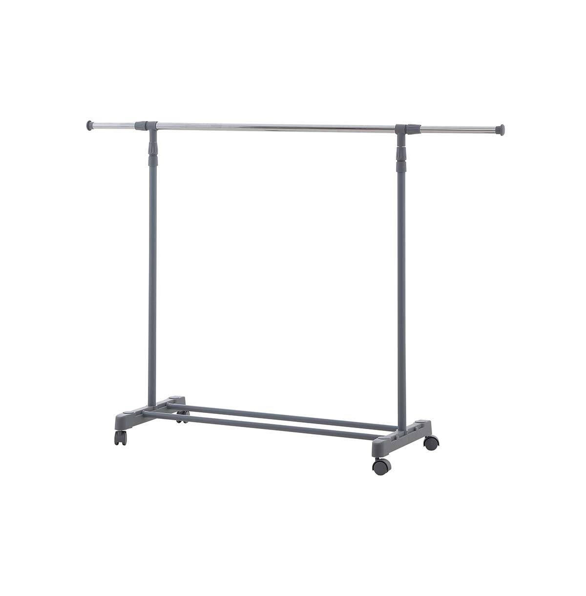 Single Rod Rolling Clothes Rack with Wheels  Metal Clothing Rack  Clothes Garment Coat Rack with Bottom Shelf