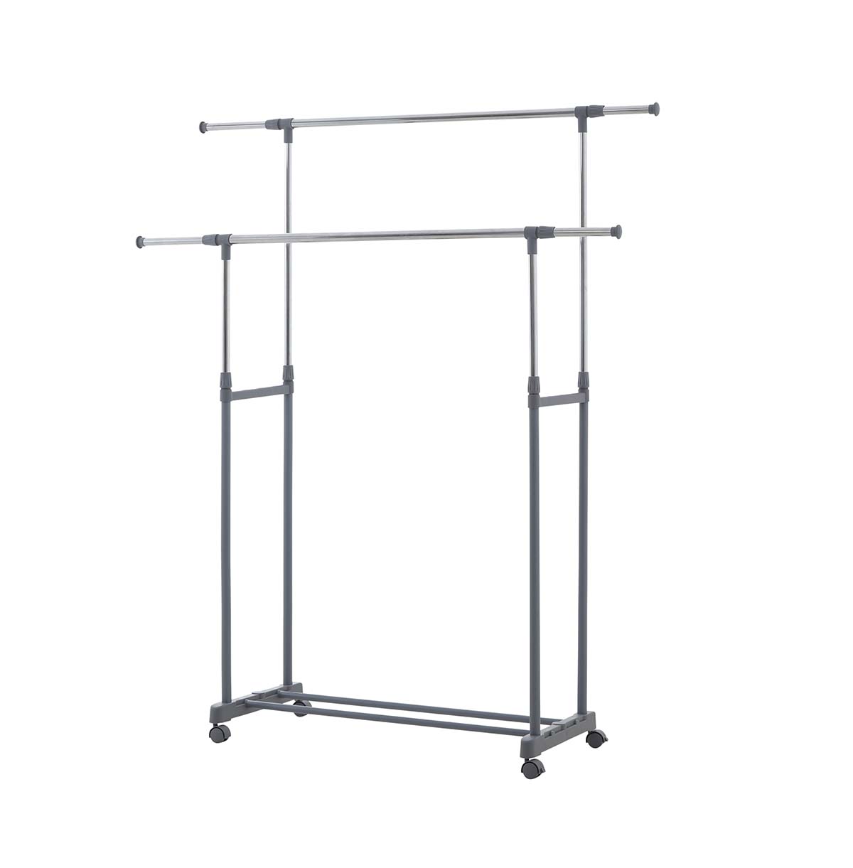 Simple Houseware Double Rod Portable Clothing Hanging Garment Rack