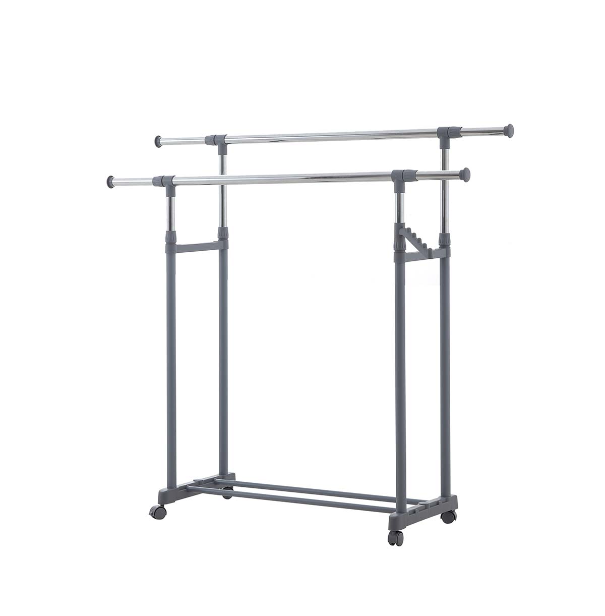 Simple Houseware Double Rod Portable Clothing Hanging Garment Rack