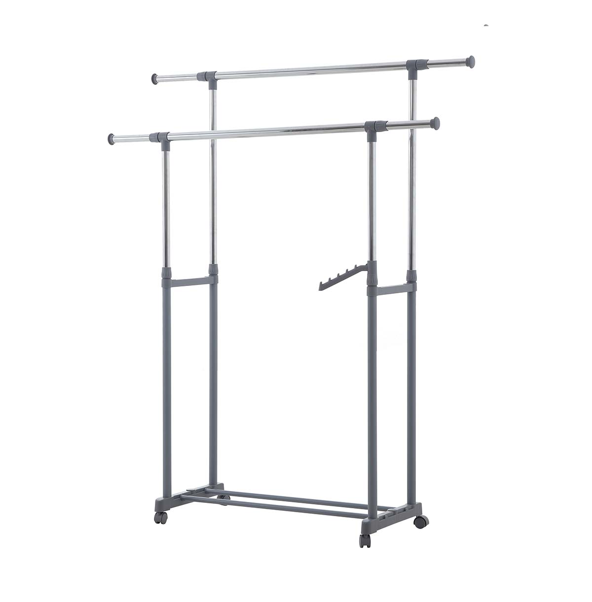 Simple Houseware Double Rod Portable Clothing Hanging Garment Rack