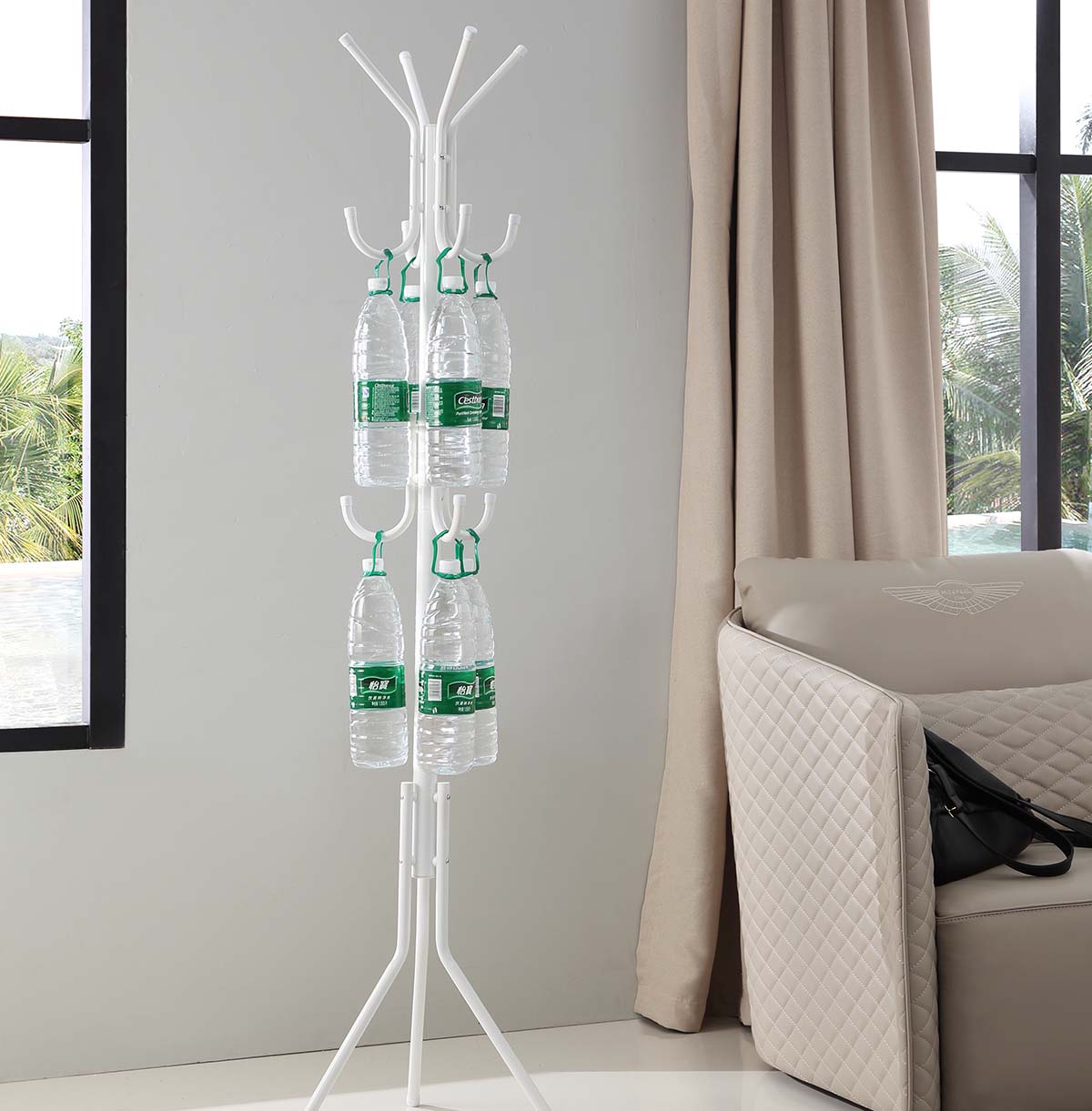 Metal Clothes Rack Metal Coat Rack Stand - White