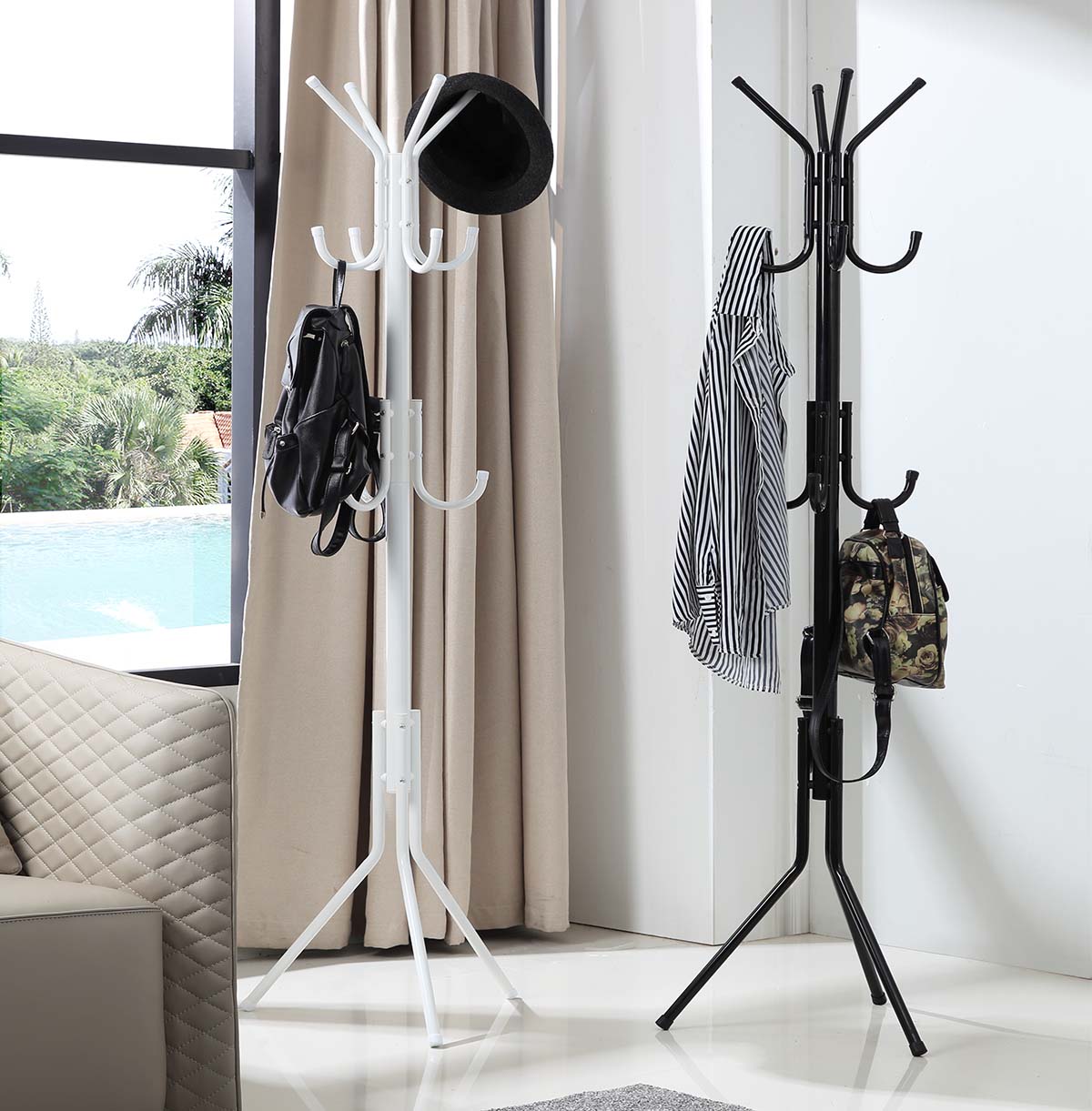 Metal Clothes Rack Metal Coat Rack Stand - Black