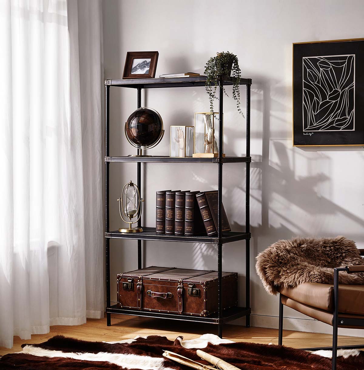 4 tier metal bookself price