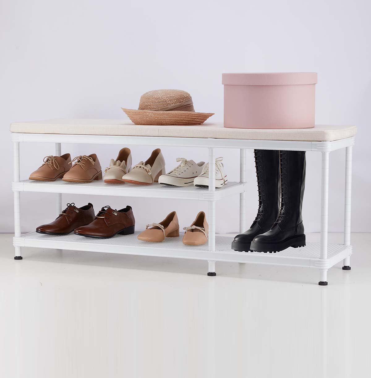 white metal garage shelving maker