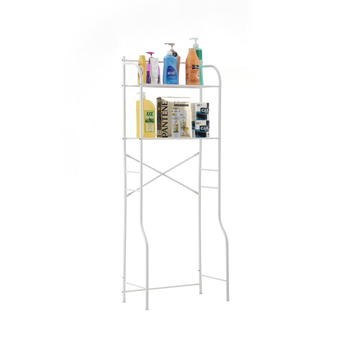 2-Tier Wire Shelving Units / Over The Toilet Storage Shelf / Bathroom Space Saving Organizer Rack Ad