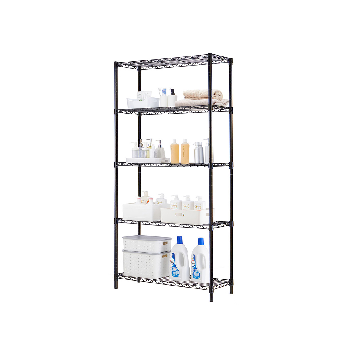 MZG Steel Storage Shelving 5-Tier Wide, Black