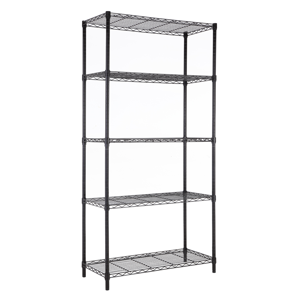 MZG Steel Storage Shelving 5-Tier Wide, Black