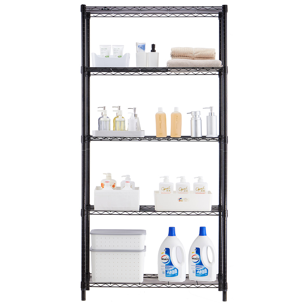 MZG Steel Storage Shelving 5-Tier Wide, Black