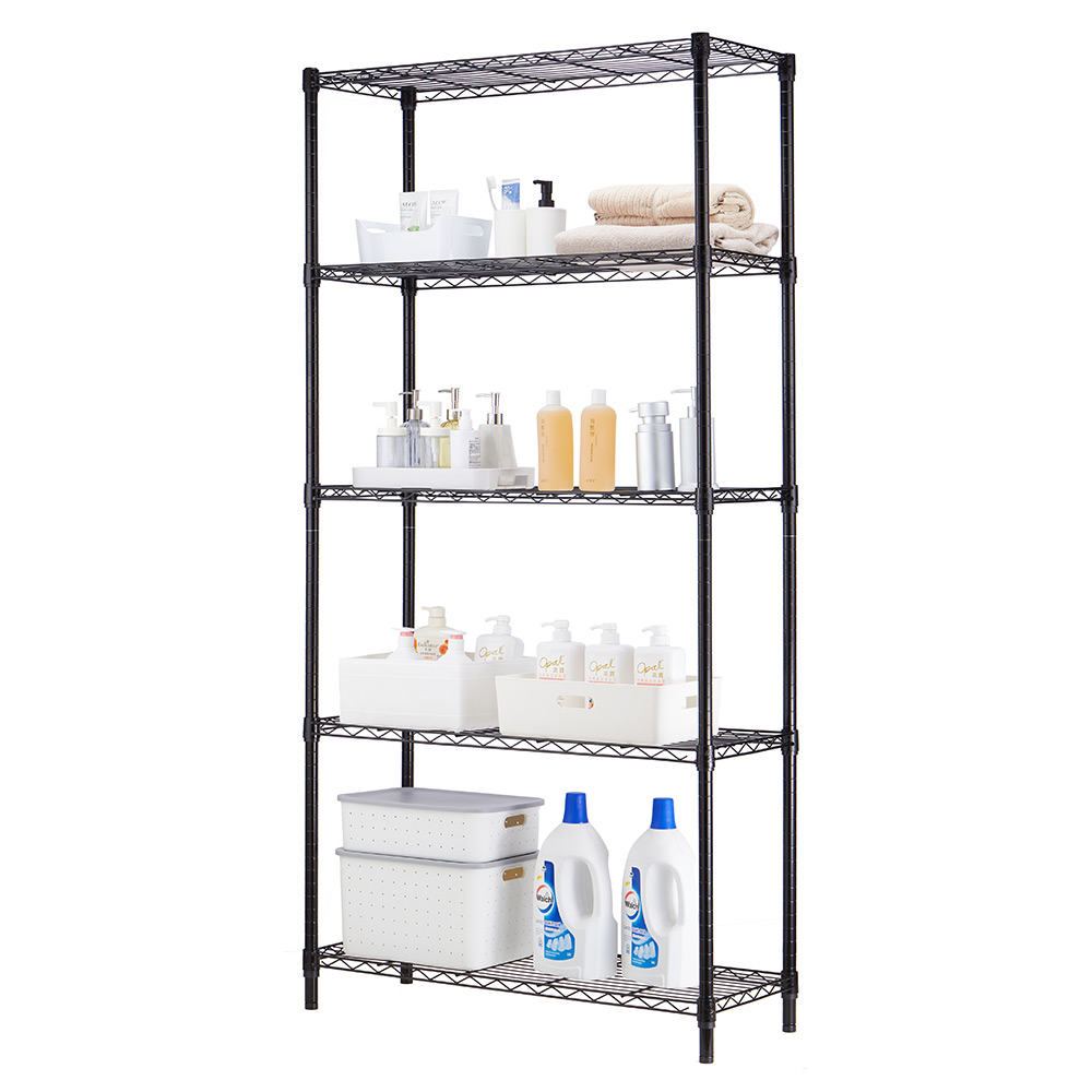 MZG Steel Storage Shelving 5-Tier Wide, Black