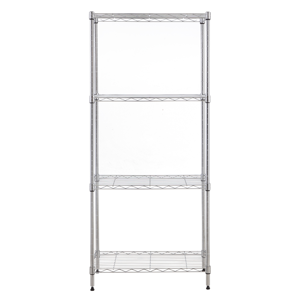 MZG Steel Storage Shelving 4-Tier Wide, Chrome