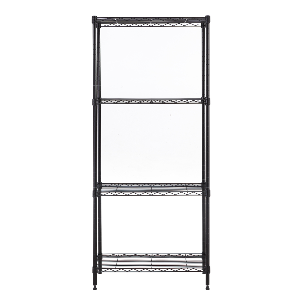 MZG Steel Storage Shelving 4-Tier Wide, Black