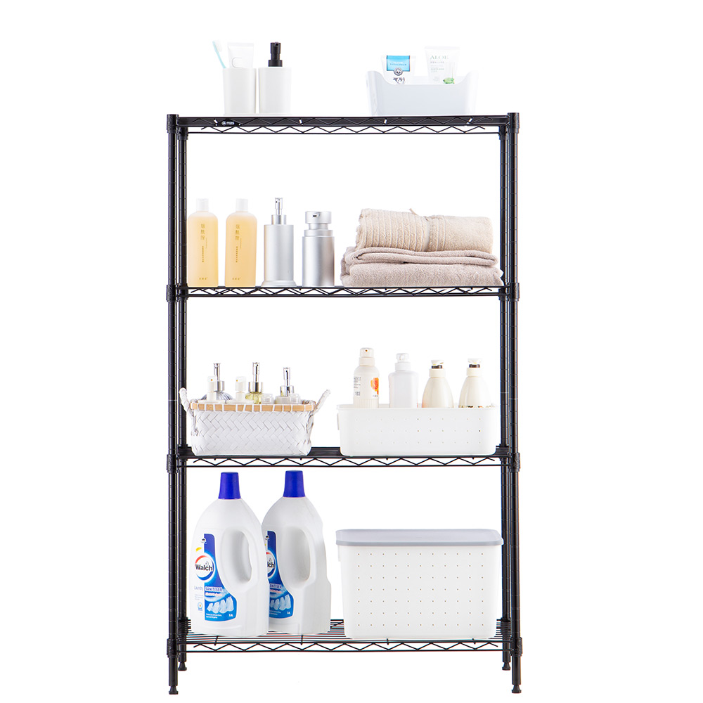 MZG Steel Storage Shelving 4-Tier Wide, Black