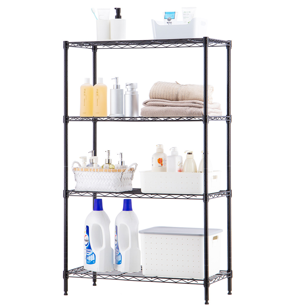 MZG Steel Storage Shelving 4-Tier Wide, Black