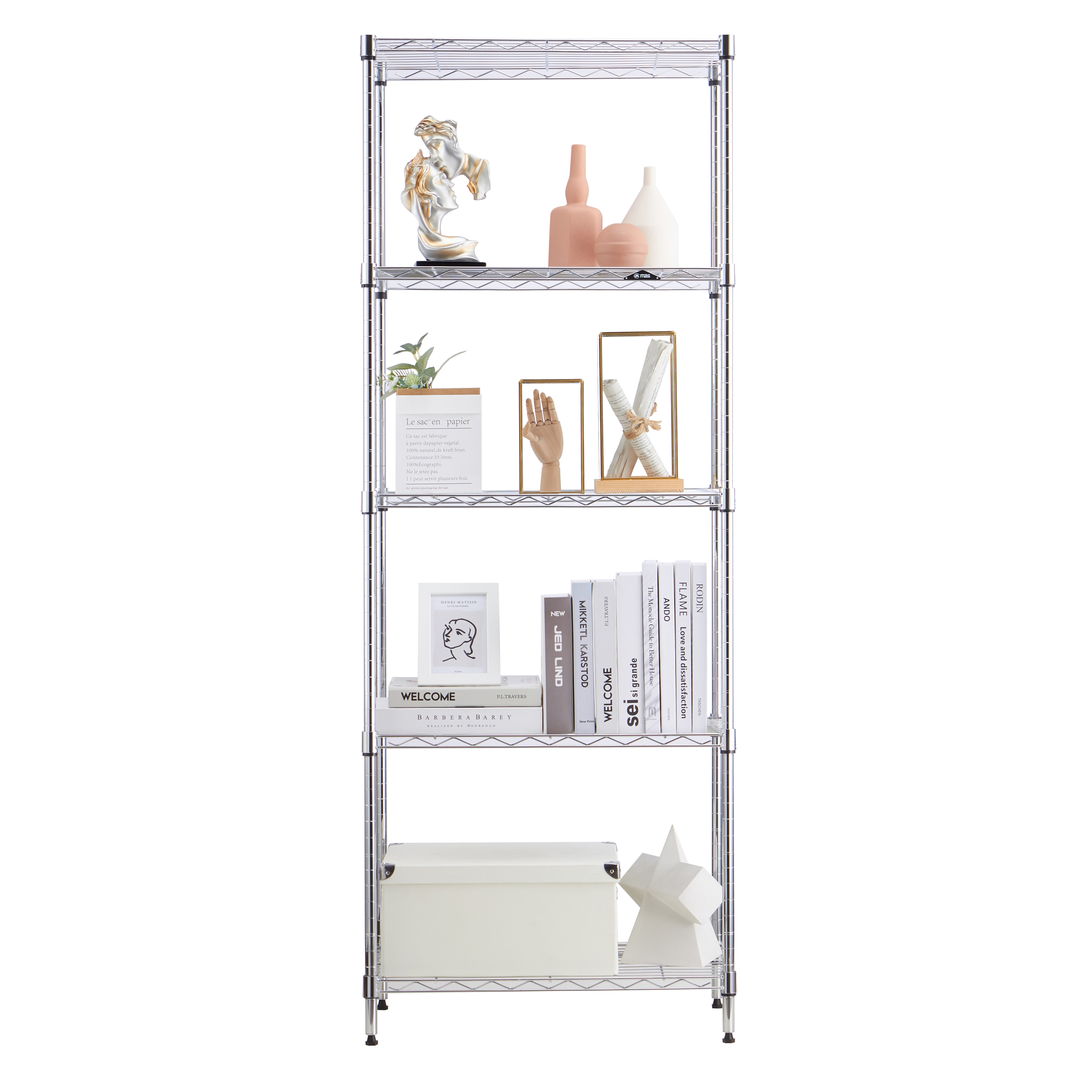 MZG Steel Storage Shelving 5-Tier, Chrome