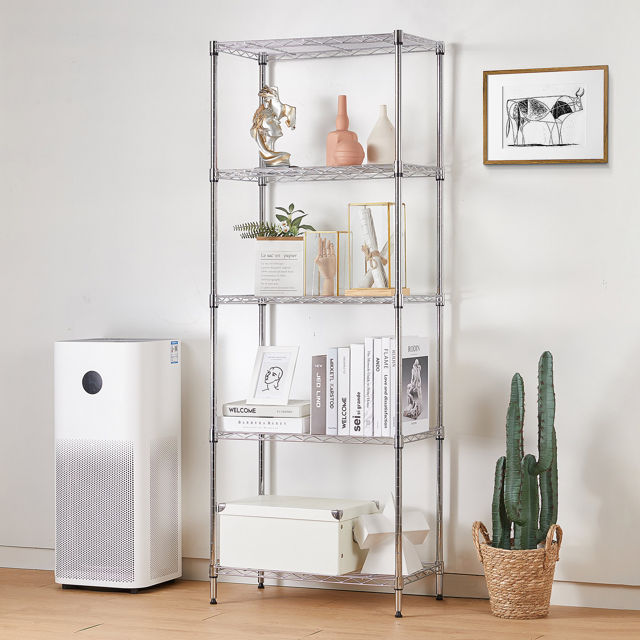 MZG Steel Storage Shelving 5-Tier, Chrome