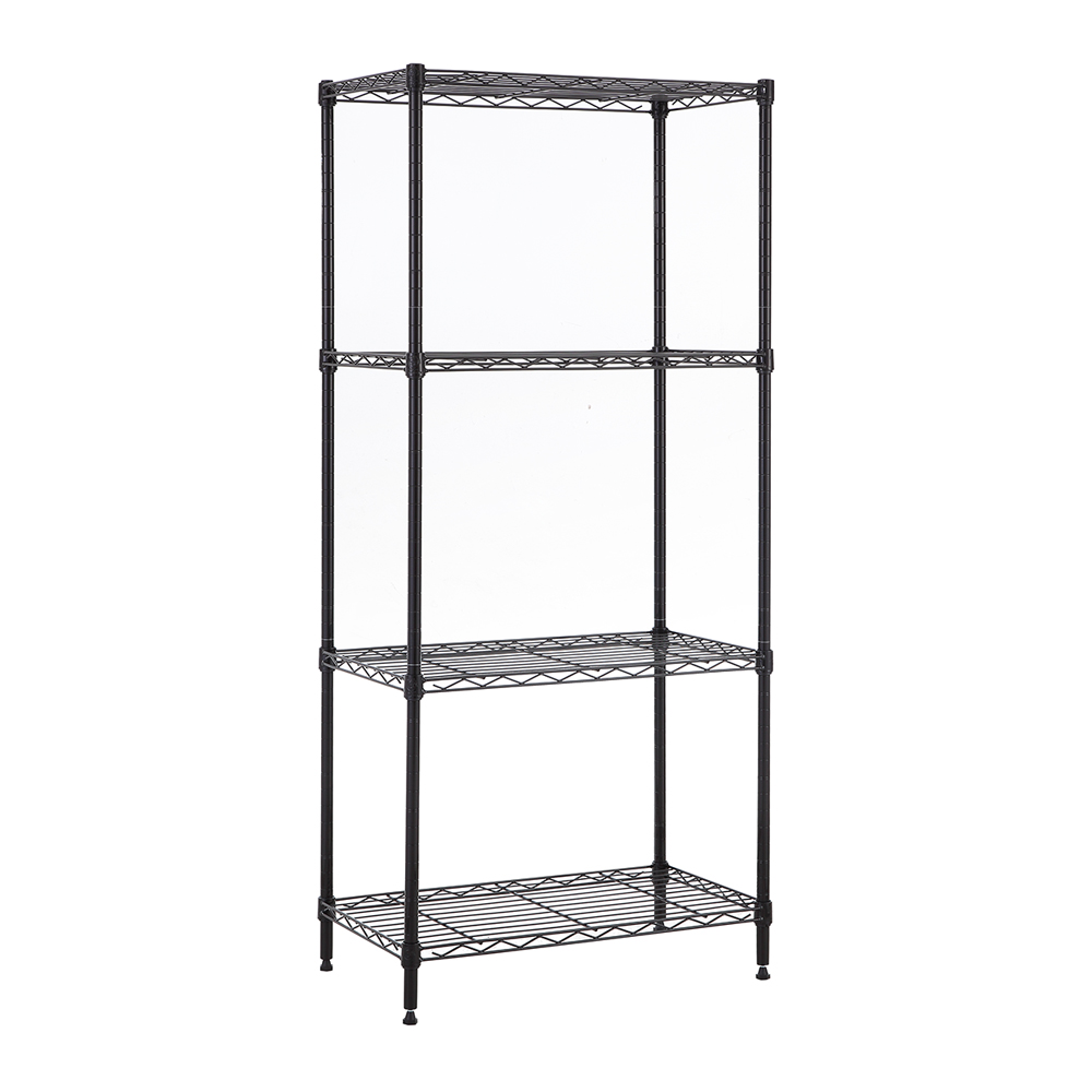 MZG Steel Storage Shelving 4-Tier, Black