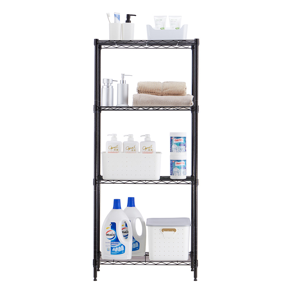 MZG Steel Storage Shelving 4-Tier, Black