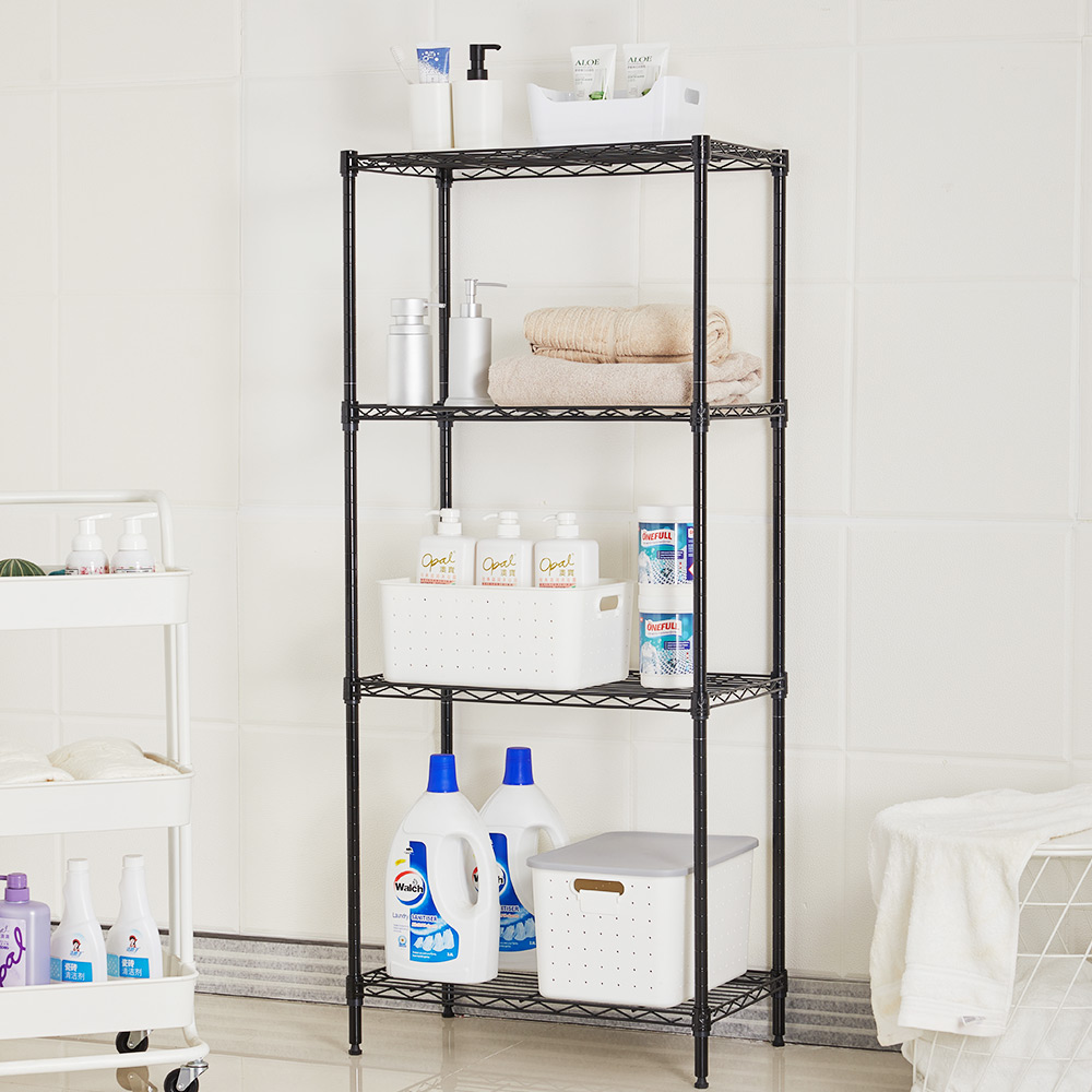 MZG Steel Storage Shelving 4-Tier, Black