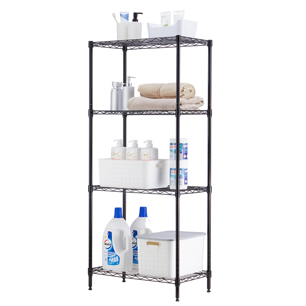 MZG Steel Storage Shelving 4-Tier, Black