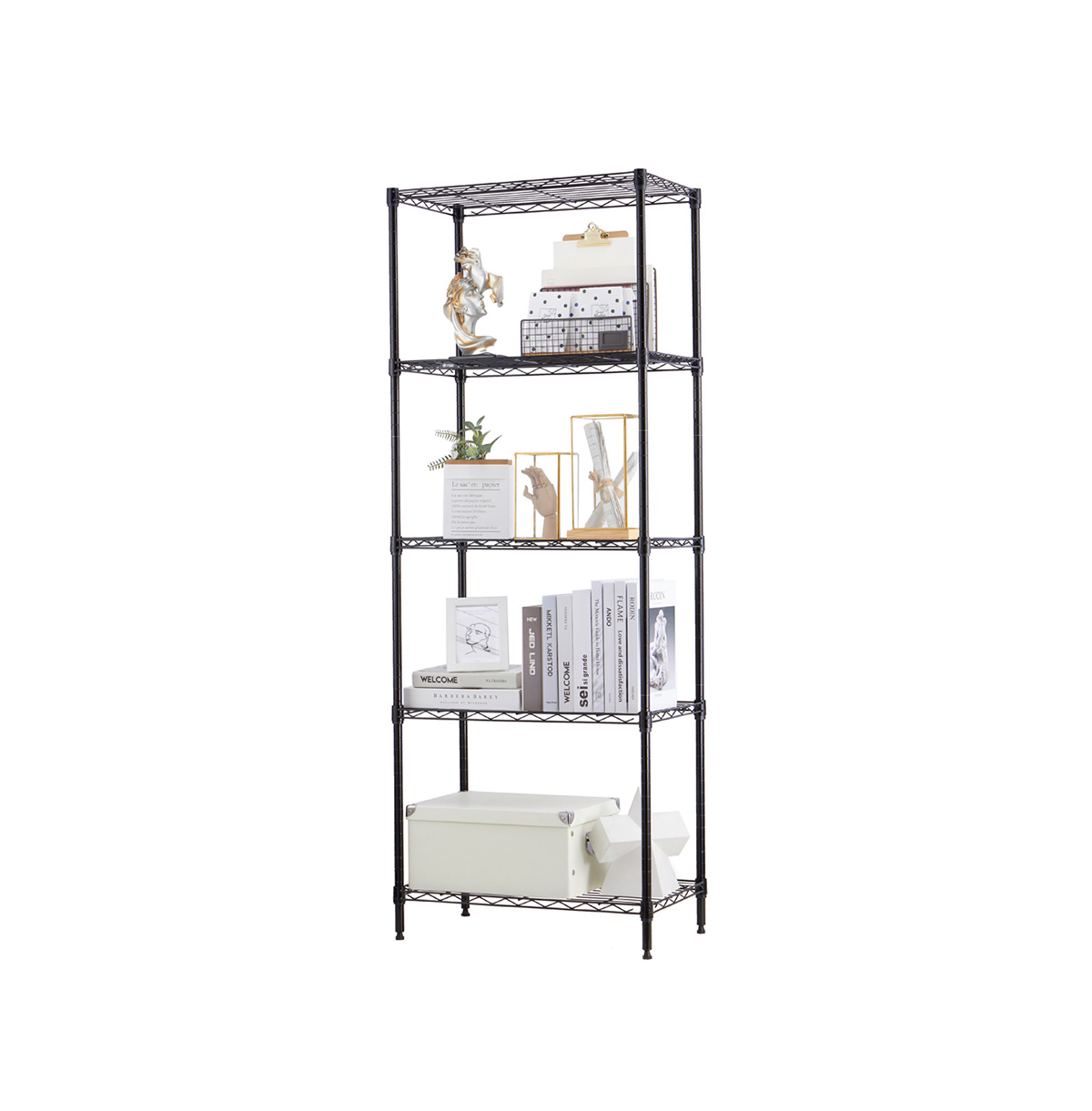 MZG Steel Storage Shelving 5-Tier, Black