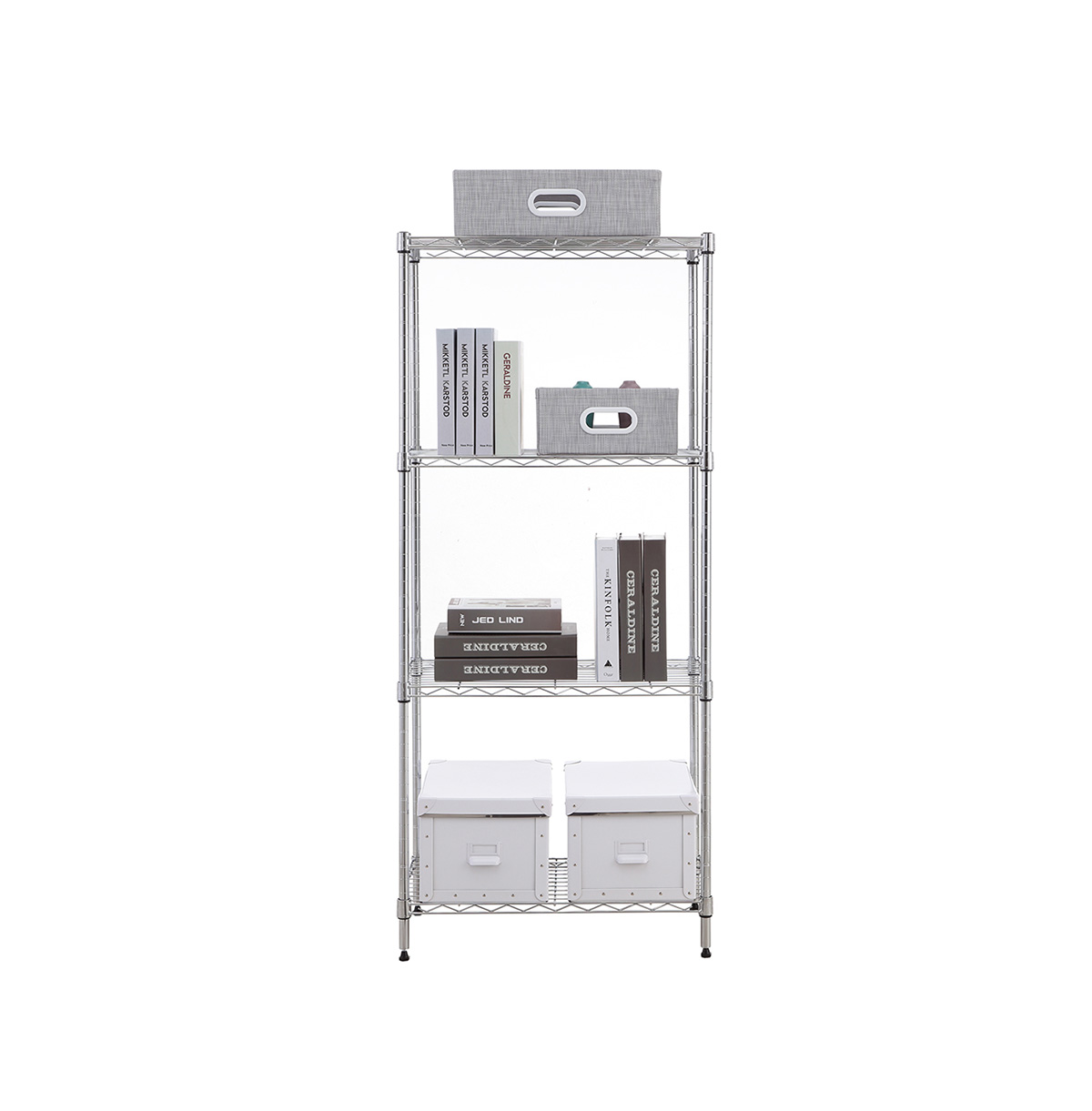 MZG Steel Storage Shelving 4-Tier, Chrome